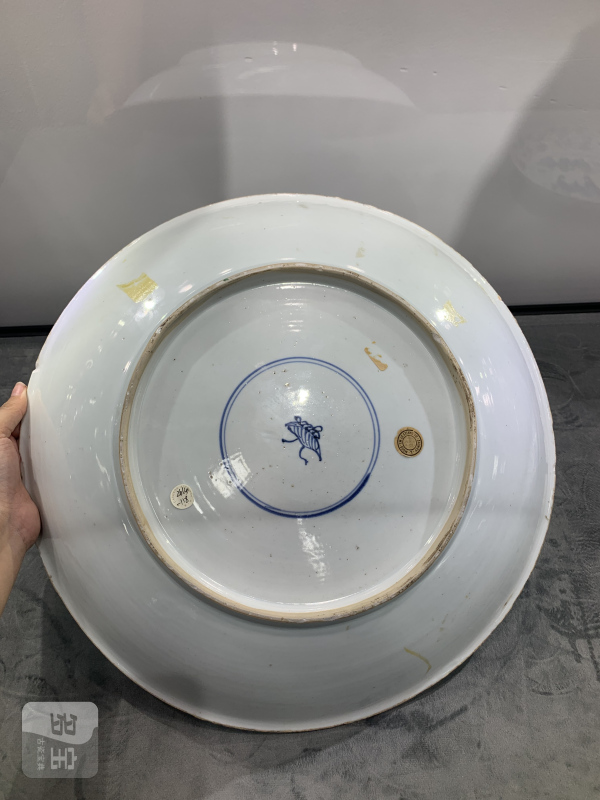 清康熙五彩花鸟纹大盘 - 图7